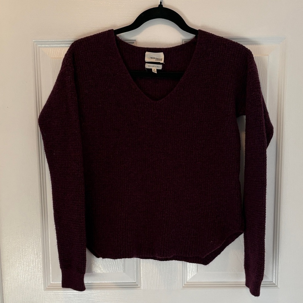 Wilfred Deep Purple V-Neck Sweater